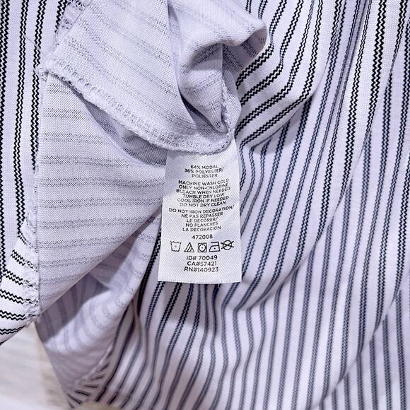 LOFT Zig Zag Striped Off The Shoulder Top White Black Womens XSP XS Petite - Picture 5 of 6